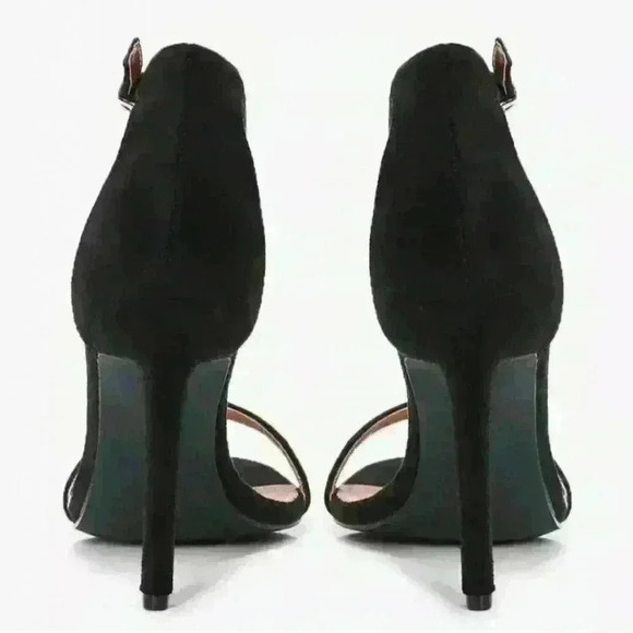Women's Boohoo Evie 2 Part Black Sandals Heels Size 8 US, 5 UK $44 - Picture 3 of 4